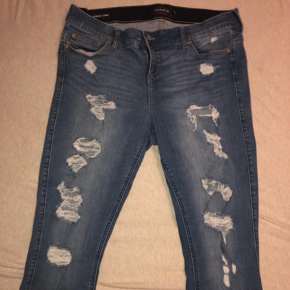 Torrid bombshell skinny- regular inseam.